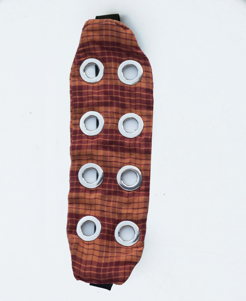 Plaid pattern orange/dark red